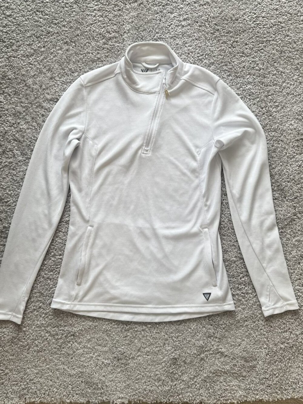 LEVELWEAR 1/4 Zip Athletic Pullover Golf Sun Shirt White Long Sleeve Men's Small